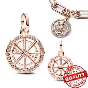 NWOT ME Wheel of Fortune Medallion Charm
14k rose gold plating
